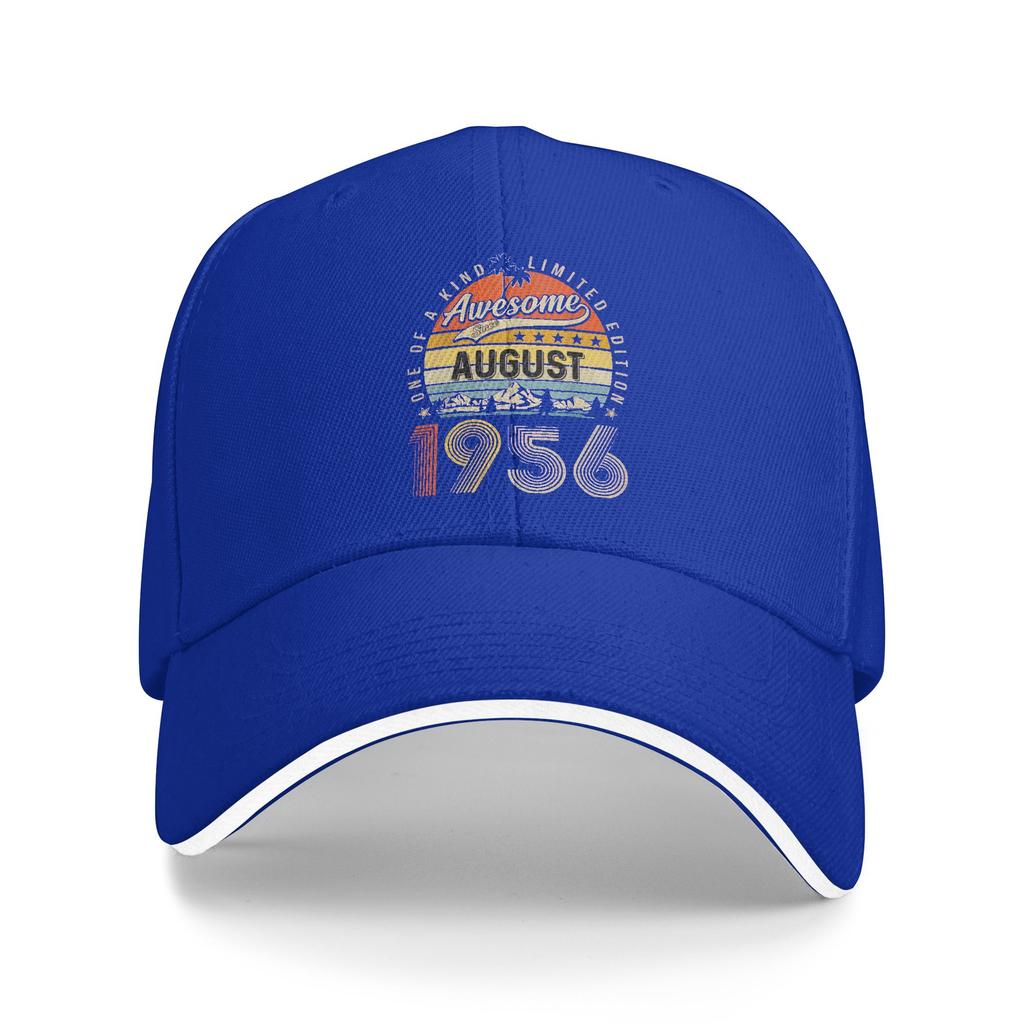 Awesome Since August 1956 Vintage 67th Birthday Sun Baseball Cap Summer Men Design Hip Hop Hats SunProof Classic Baseball Caps