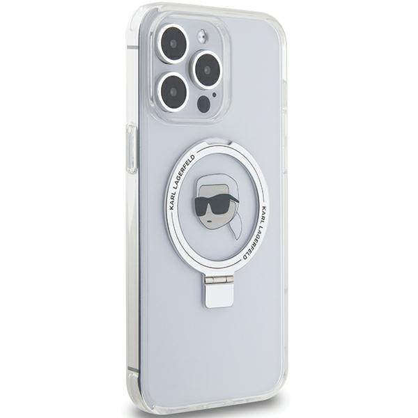 Etui Do iPhone 15 Pro Karl Lagerfeld Ring Stand MagSafe Białe