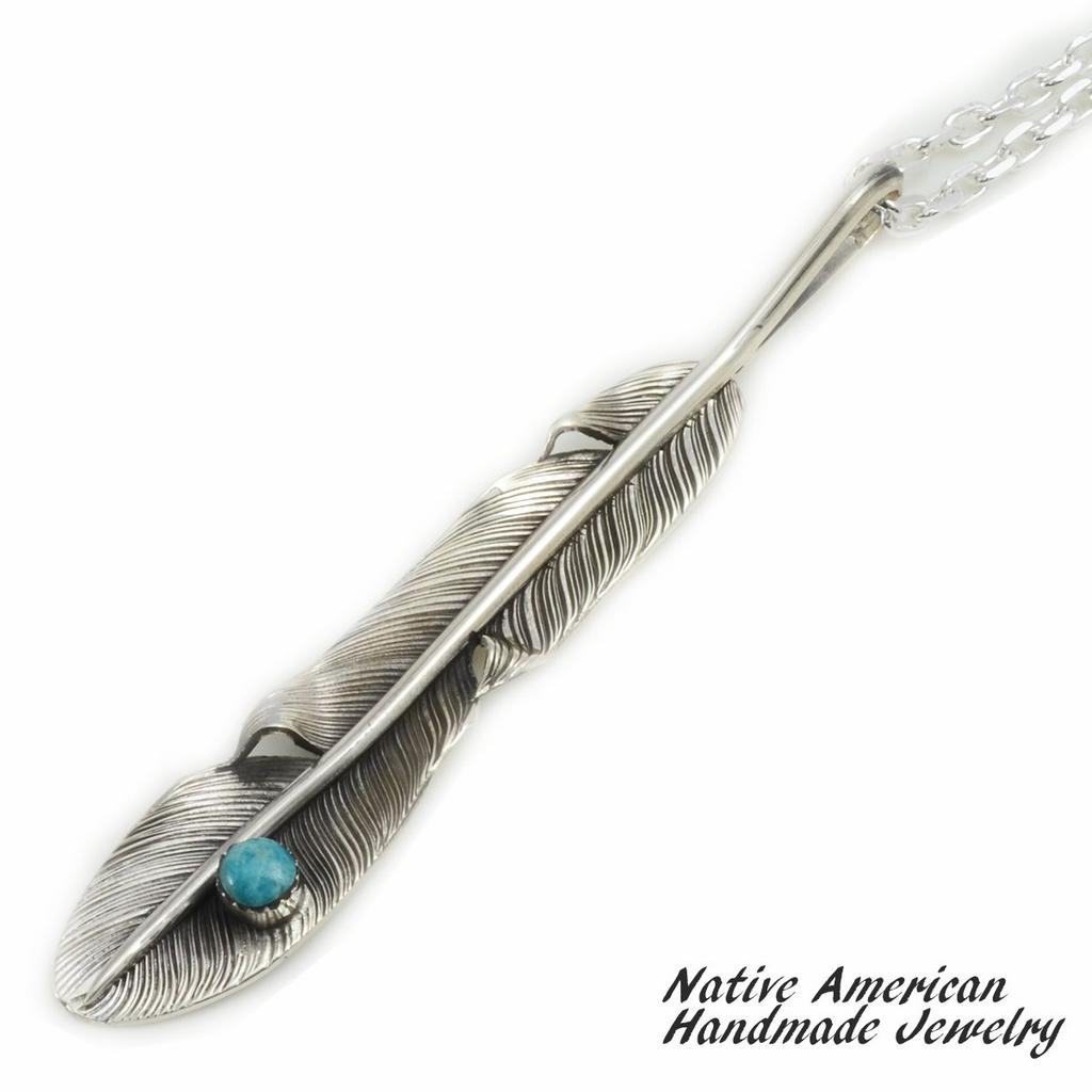 [STERLING SILVER 925] Feather Silver Necklace Pendant Chain AMTHANE-004