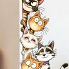 Durable Outdoor Window Decals Cute Cartoon Cats/Dogs Wall Stickers, Waterproof PVC Decals, Peel And Bathroom Glass Stickers Stick