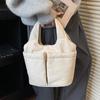 Casual Nylon Basket Handbag Women's Commuter Tote Bag Multi-Pocket Simple Design Lightweight Portable Lunch Bag Vegetable Basket