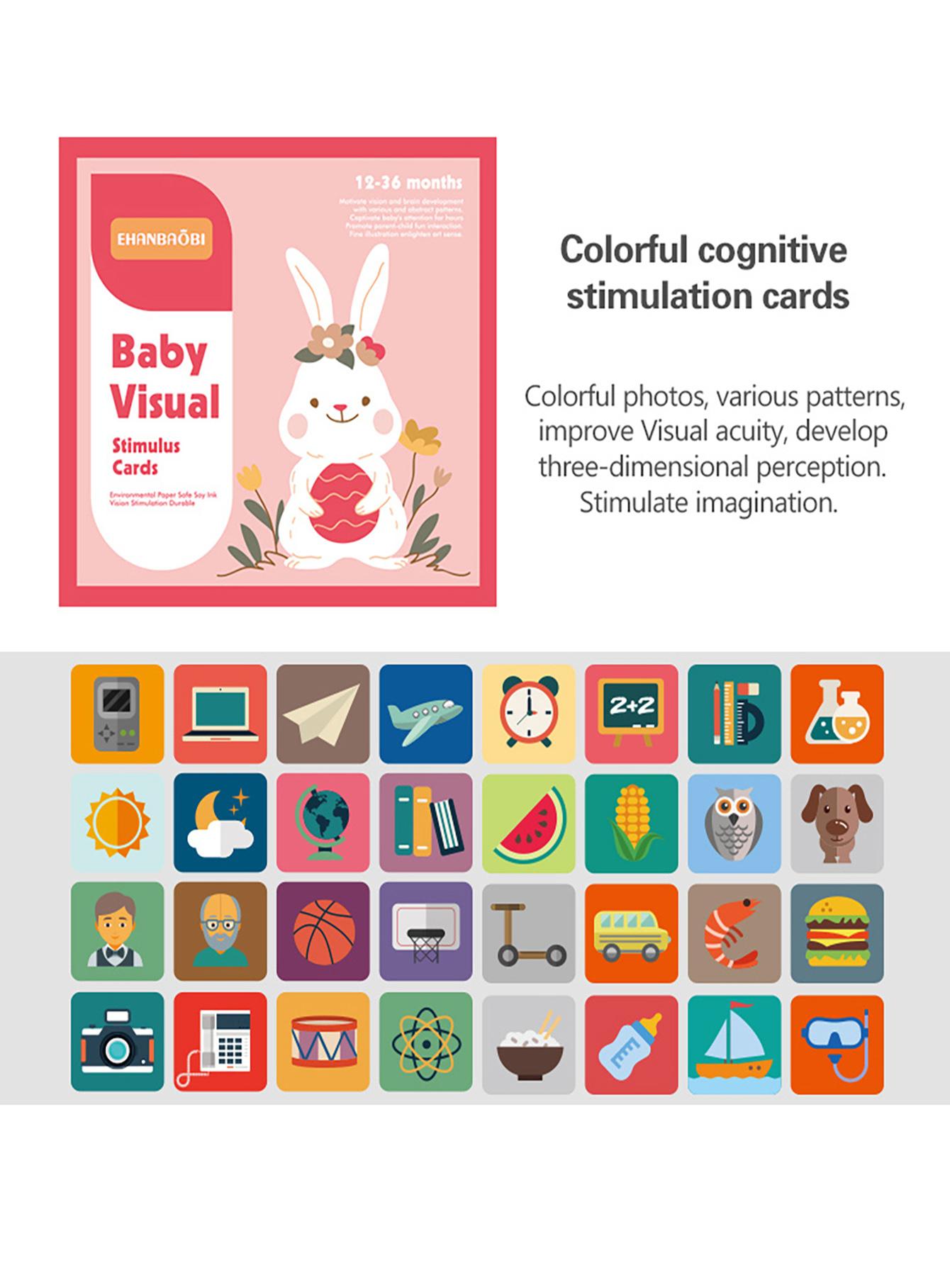 

Montessori Baby Visual Stimulation card toy Black and White card high contrast visual stimulation learning toy