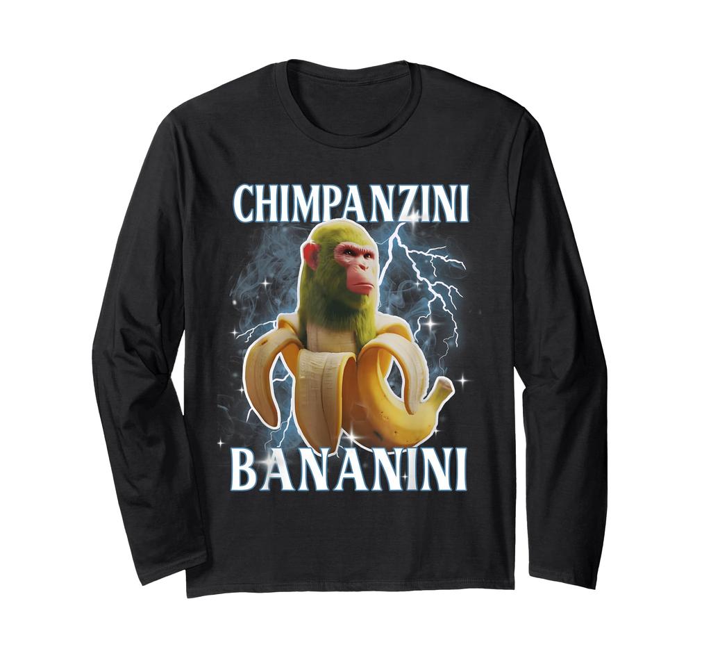 Italian Brain Lot Chimpanzee Bananini Long Sleeve T-Shirt