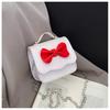 Bow Tie Shoulder Crossbody Bag Girls Trendy Mini Square Bag For School And Play