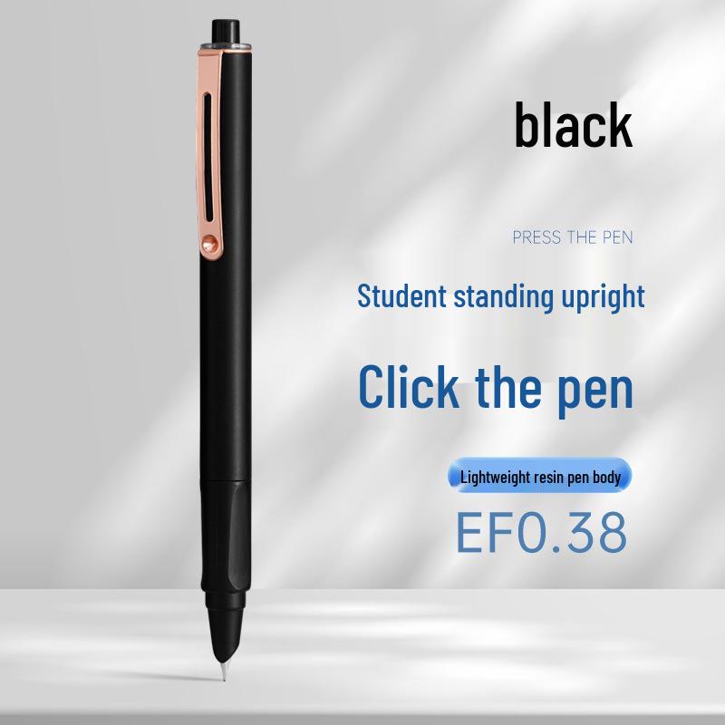 Refillable Ergonomic Fountain Pen for Students - Transparent Colored Plastic Design