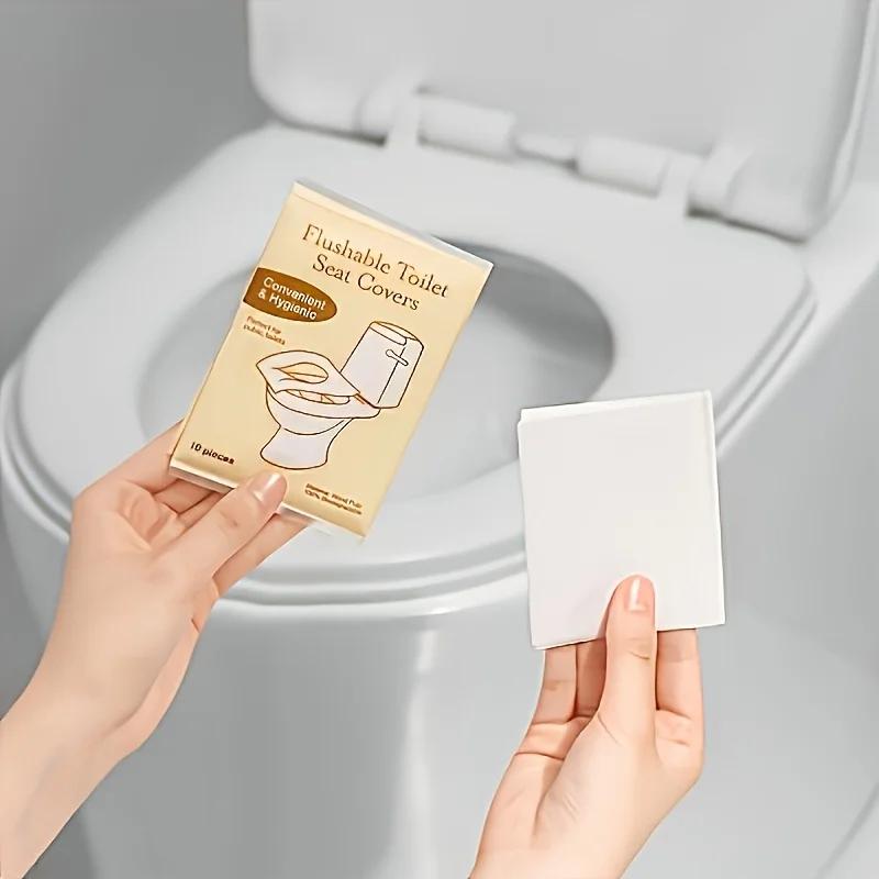 50PC Disposable Toilet Mat Seat Cover Soluble in Water Portable Travel Home Bathroom Tools Suitable WC Pregnant Women