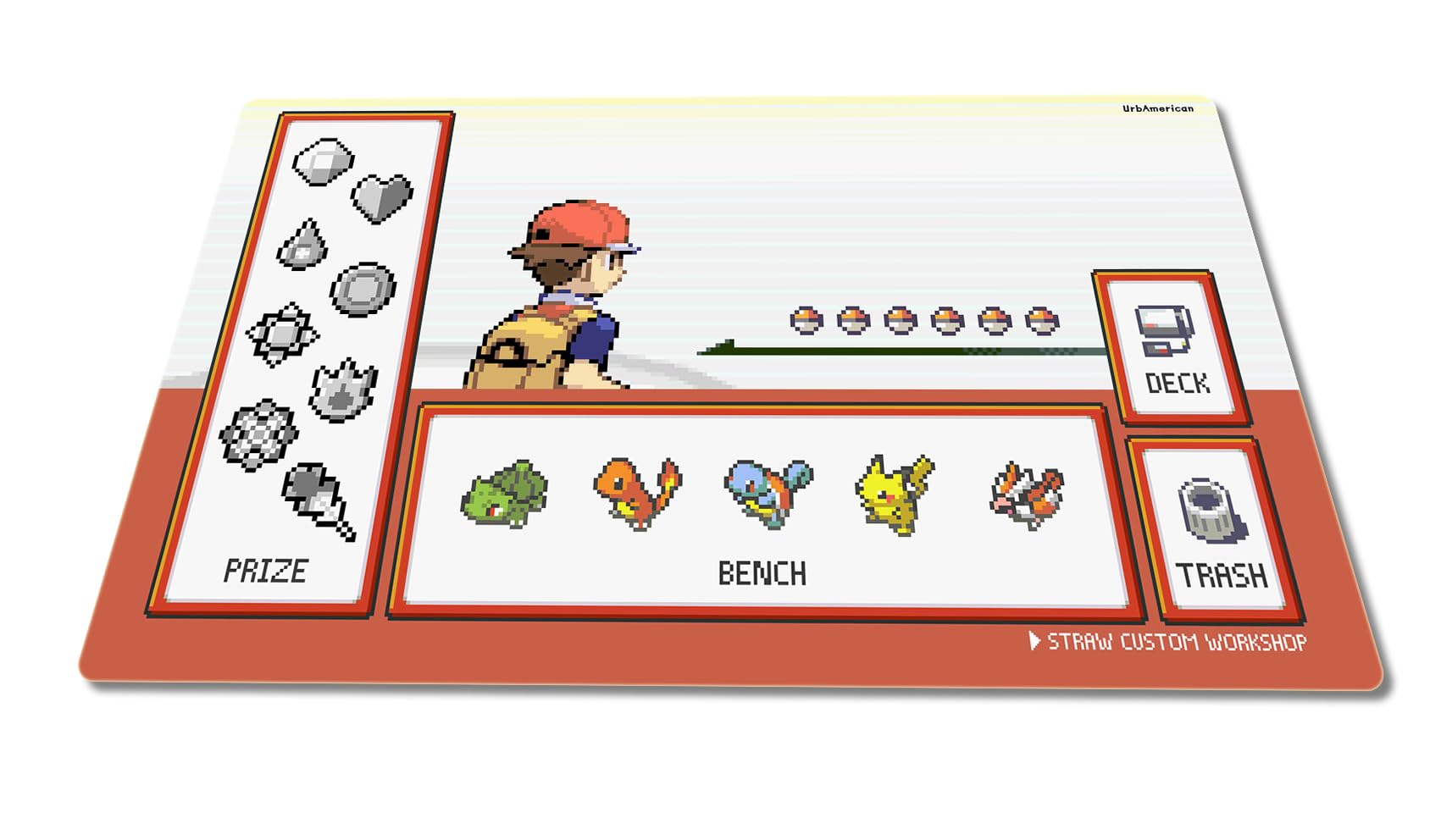 

Игровой коврик Полностью прошитый резиновый игровой коврик для 1 игрока TCG Battle Эксклюзивное высокое качество Подходит для игрового коврика Pokemon Водонепроницаемая сумка для хранения в комплекте Карточная игра
