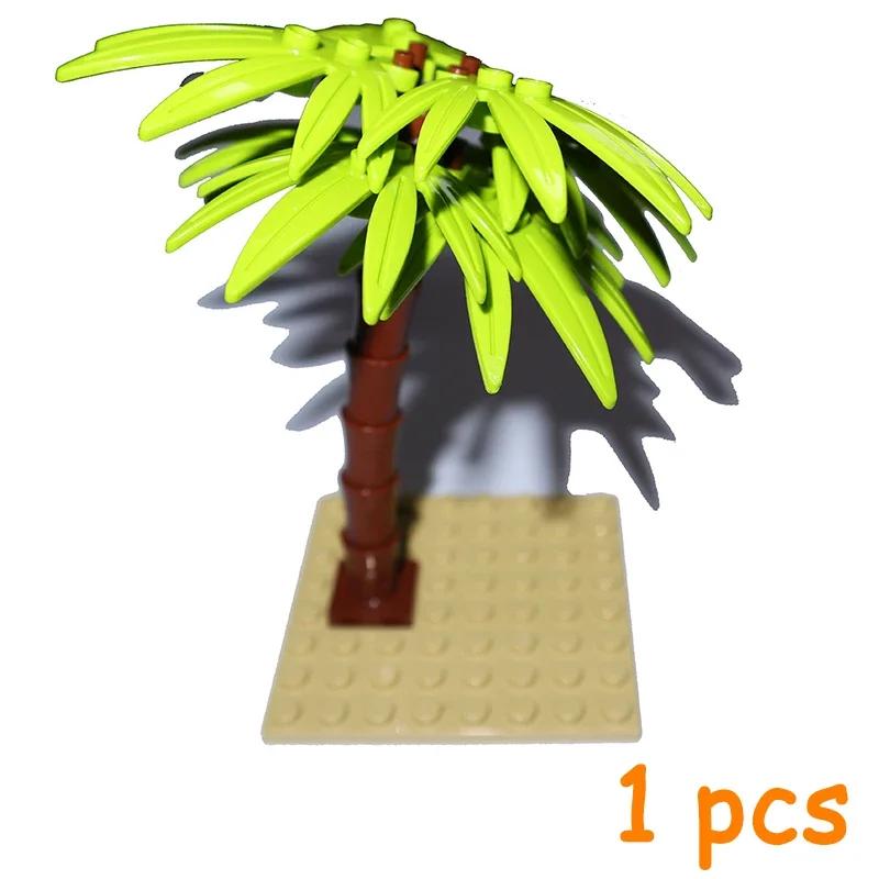 MOC Construction Bricks City Street Potted Plants Tree Stem Grass Flower Pot House Garden Accessories Blocks 6064 30176 30239 4727