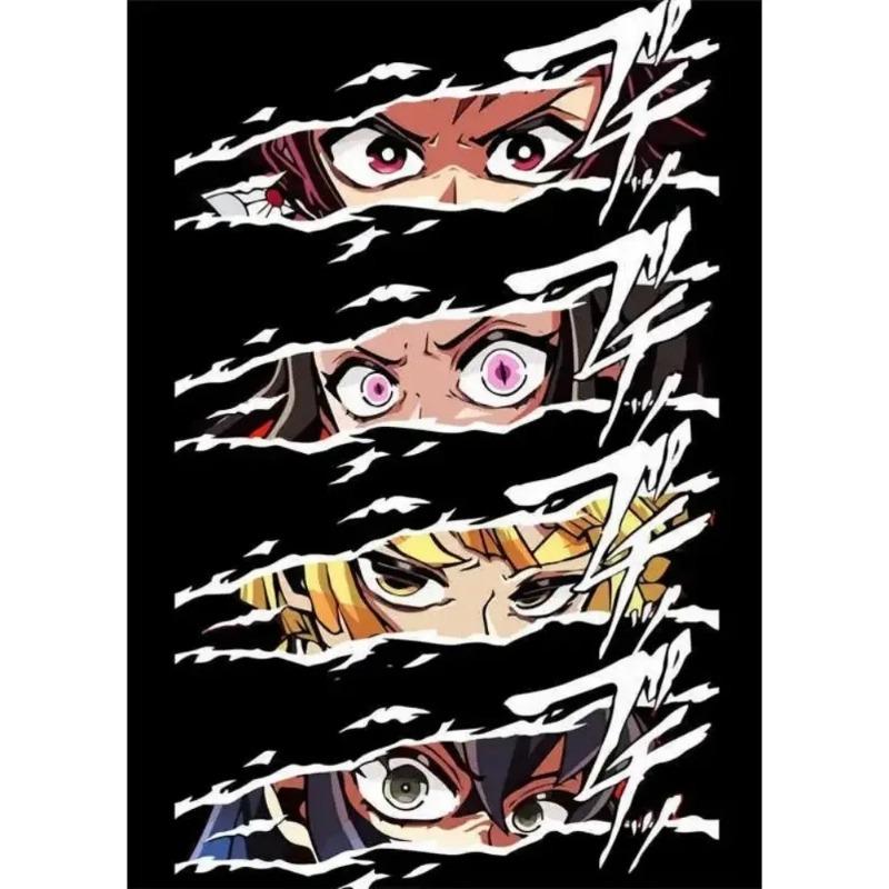 Anime-Figuren-Augen-Poster, ästhetisch, Hunter x Hunter Attack on Titan, Dämonenjäger, Manga-Leinwandgemälde, Wandkunst, Kawaii-Zimmerdeko