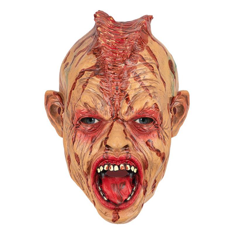 

Terrifying Latex Halloween Mask Gory Bloodstained Headpiece Zombie Costume Props Style B