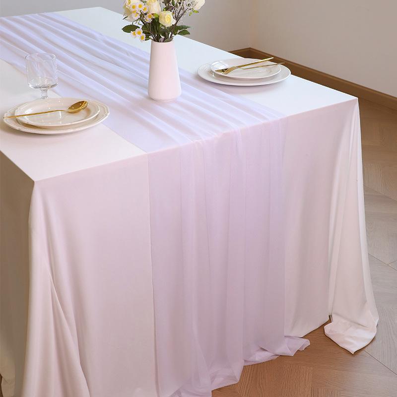 1/5 Pack Chiffon Table Runner Easter Spring Boho Rustic 75x300CM Wedding Centerpiece Runner Decor Sheer Bridal Shower Birthday Party Decorations