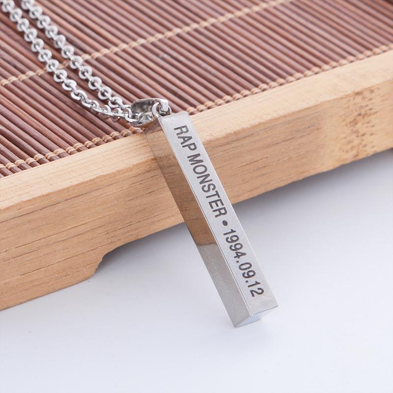 Bts Collectors Edition Stainless Steel Pendant Necklace For Girls With Silver Finish