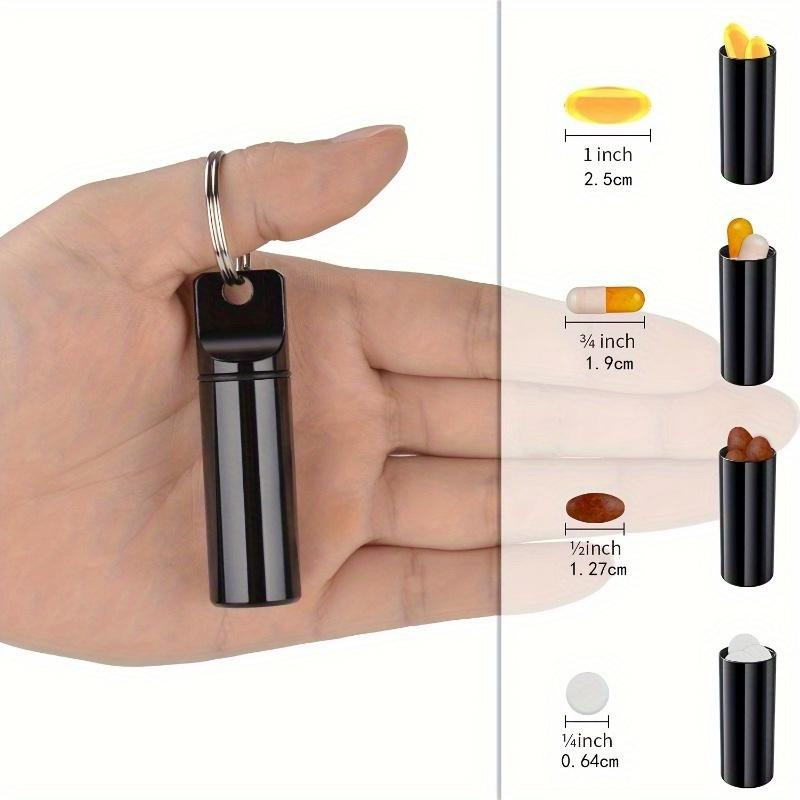 3pcs Small Pocket Pill Box Keychain, Aluminum Alloy Portable Mini Pill Organizer
