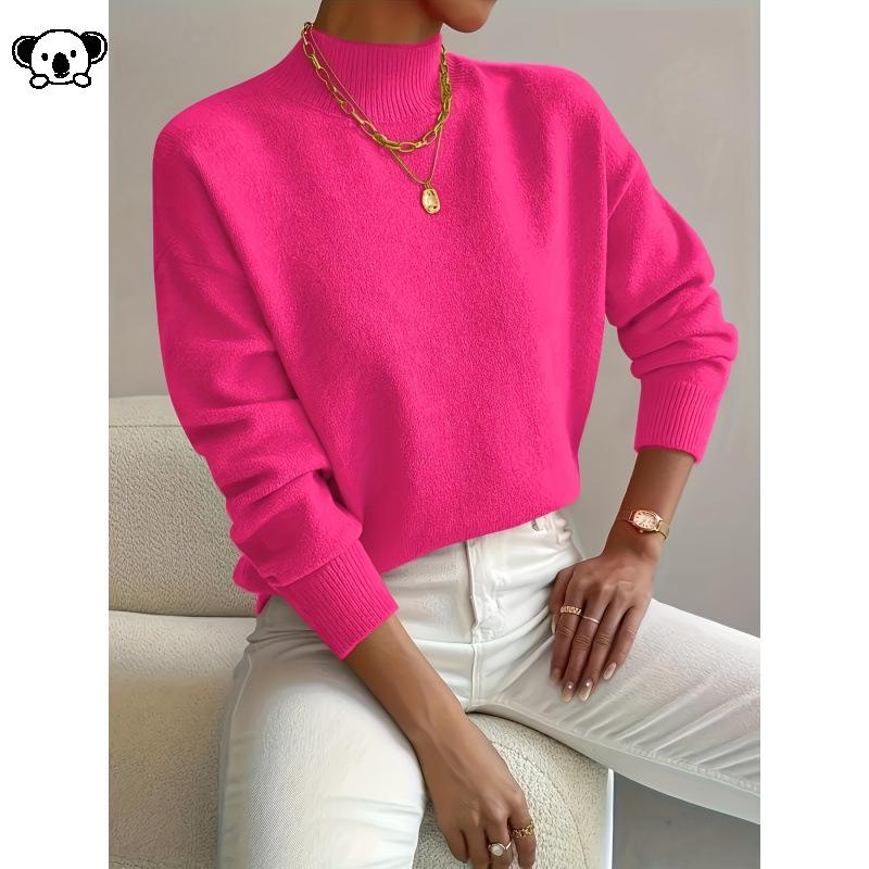 P17511 Semi-High Neck Knit Sweater