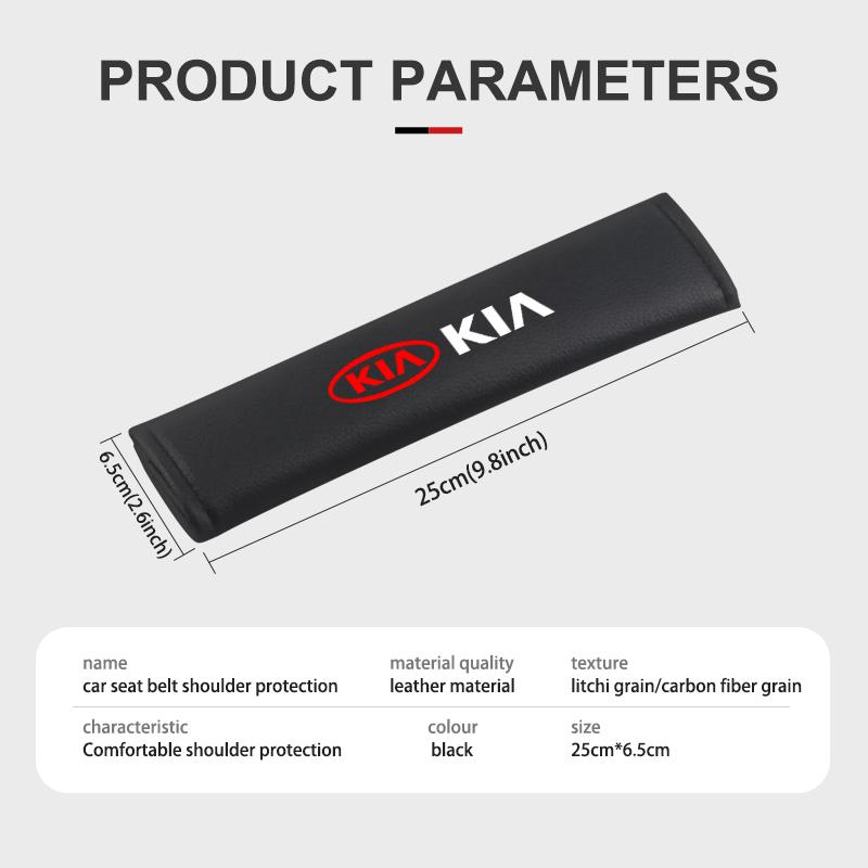 For KIA Car Seat Belt Leather Safety Shoulder Cover Protection Pad Ceed Sportage Rio K5 K2 Optima Cerato Venga Sedona
