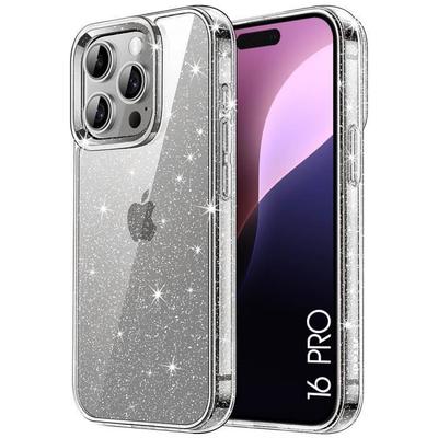 Protective Case - Glitter Case - for iPhone 16 Pro - Transparent - Flexible - Anti-scratch