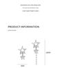 Asymmetrical Korean Style Star Tassel Stud Earrings for Women - Retro Fashion Hip Hop Jewelry