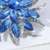 Brooch Women Flower Shape Sparkling Rhinestones Inlaid Practical Pin Glossy