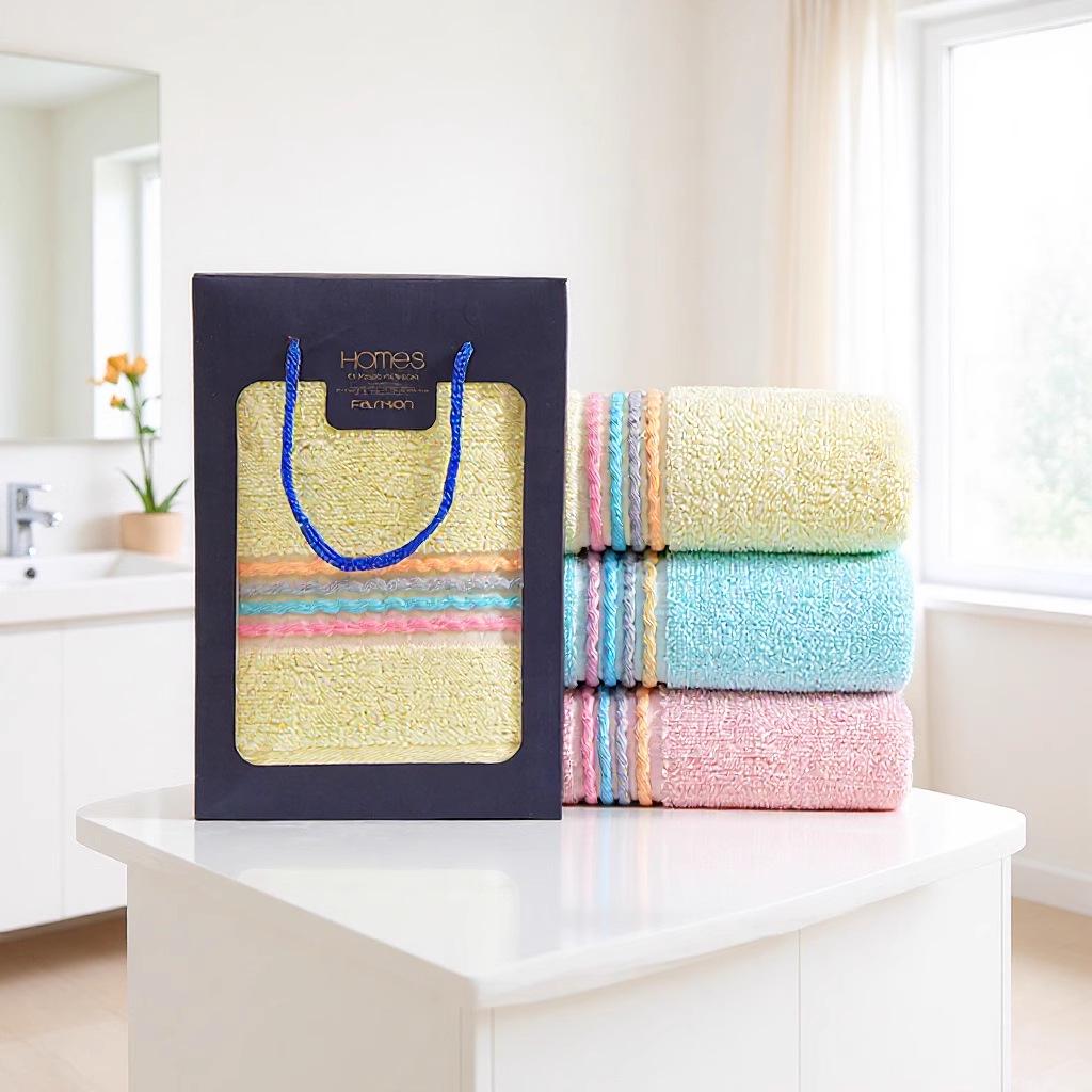 Soft Pure Cotton Face Wash Towel with Custom Embroidery and Gift Packaging