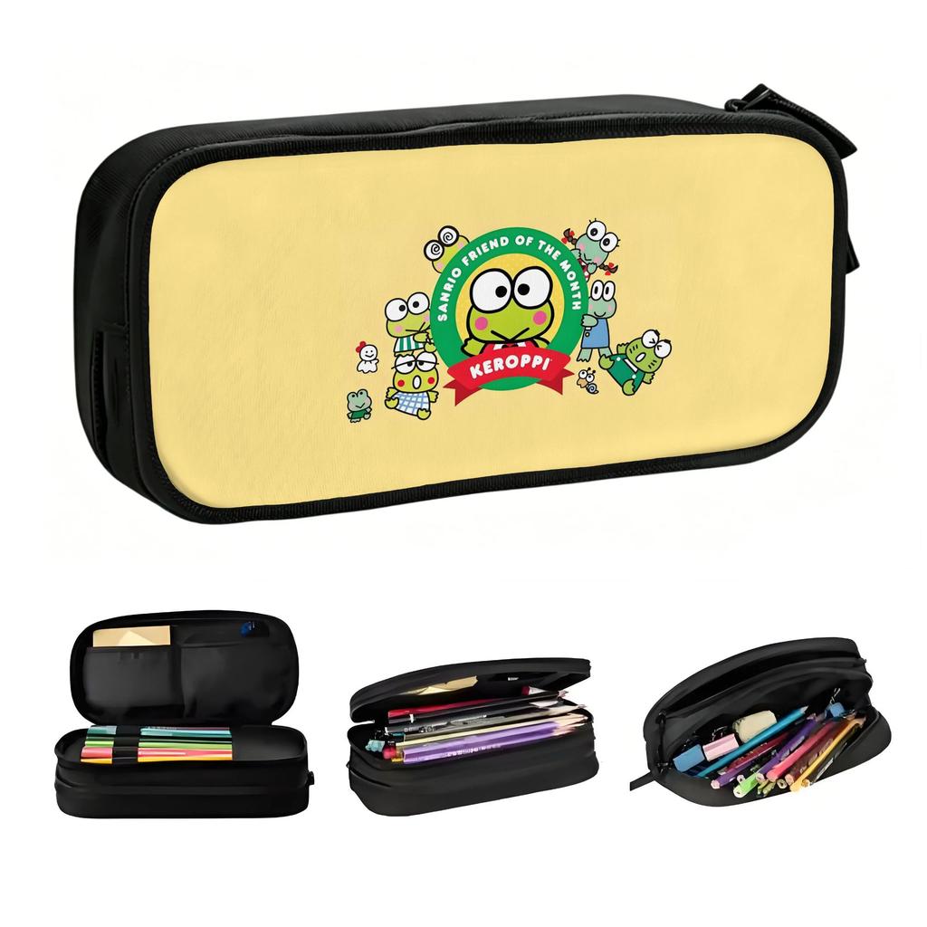 Cartoon Kero Kero Keroppi Anime Frog Cute Pencil Case Girl Boy Large Capacity Pencil Box School Accessories