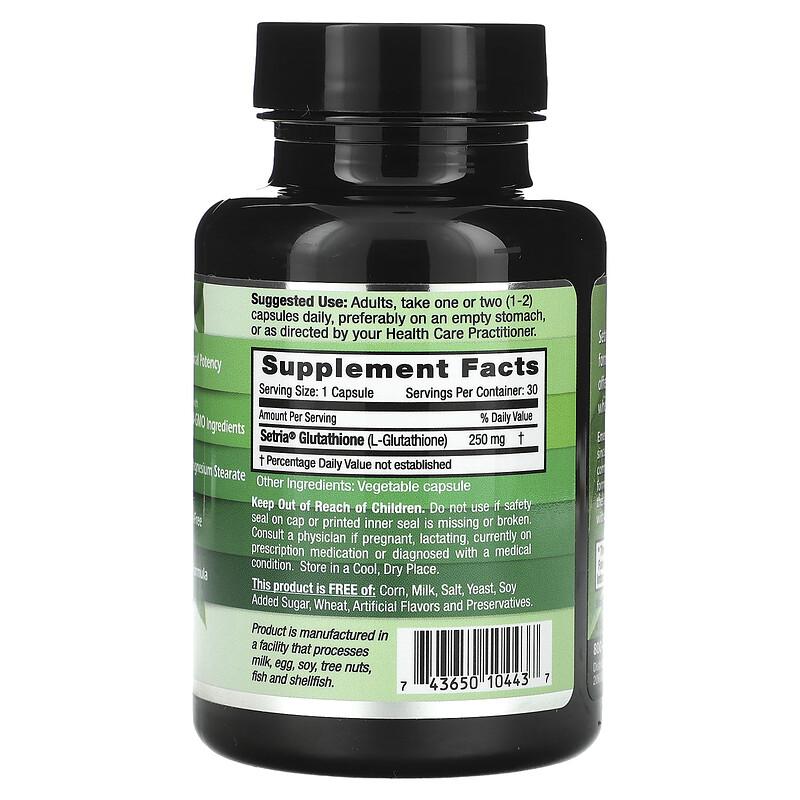Setria L-Glutathione, 250 mg, 30 Vegetable Caps