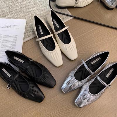Buty Mary Jane dla Kobiet 2024 Retro na Średnim Obcasie Damskie Pojedyncze Buty Miękkie i Wygodne Czerwone Baletki Zapatos De Mujer