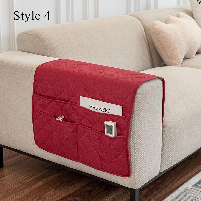 Portable 50x90cm Storage Bag Solid Color Waterproof And Non-slip Recliner Sofa Cover With Pocket Armrest Towel Home Decortion