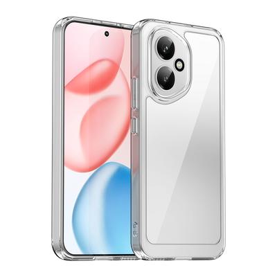 For Honor 400 5G (Global) Case WANLONFENG MF Series TPU Acrylic Clear Phone Cover with Tempered Glass Film
