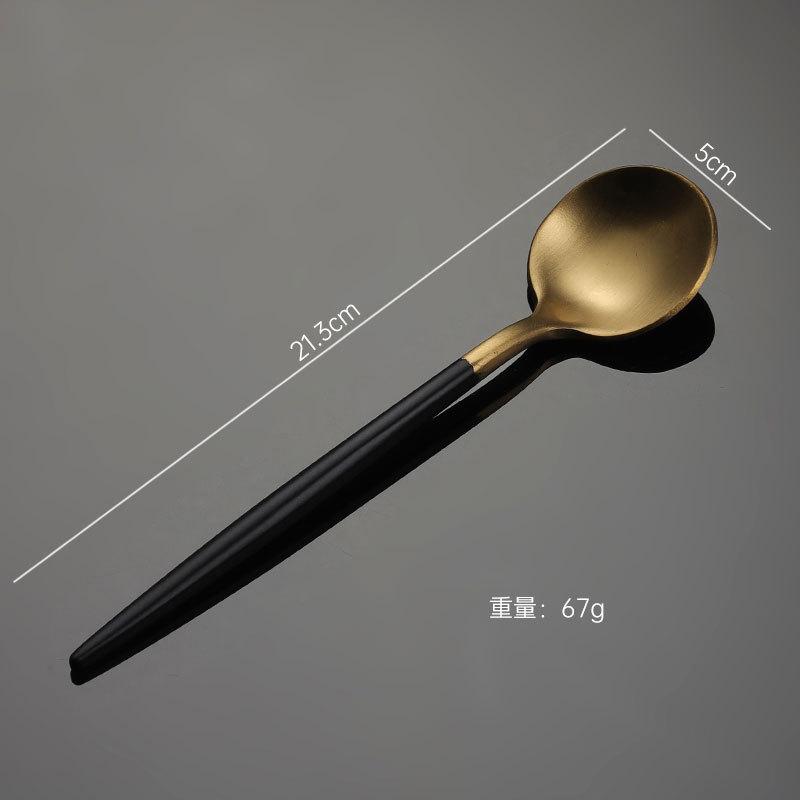 304 Stainless Steel Portuguese Knife and Fork Spoon Titanium-plated Gold Thick Western Tableware Paint Handle Wedding Gift