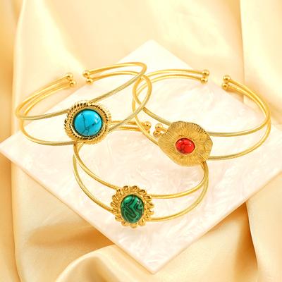 Gold Titanium Steel Bracelet Does Not Fade Turquoise Design Simple Luxury Bracelet Bracelet
