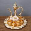 Elegant Zinc Alloy Shot Glass Set With Decanter - 8-Piece European Style Barware Whiskey Vodka Sake