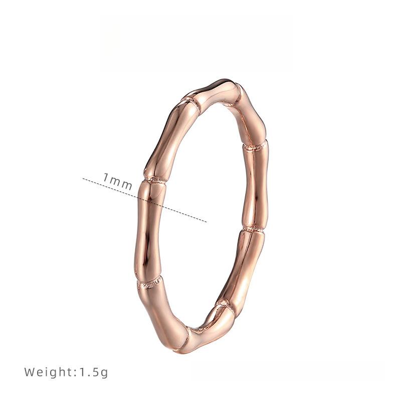 New Chinese-style Gaosheng Bamboo Ring Titanium Steel Vacuum Electroplating Index Finger Ring Women's National Style Accessories