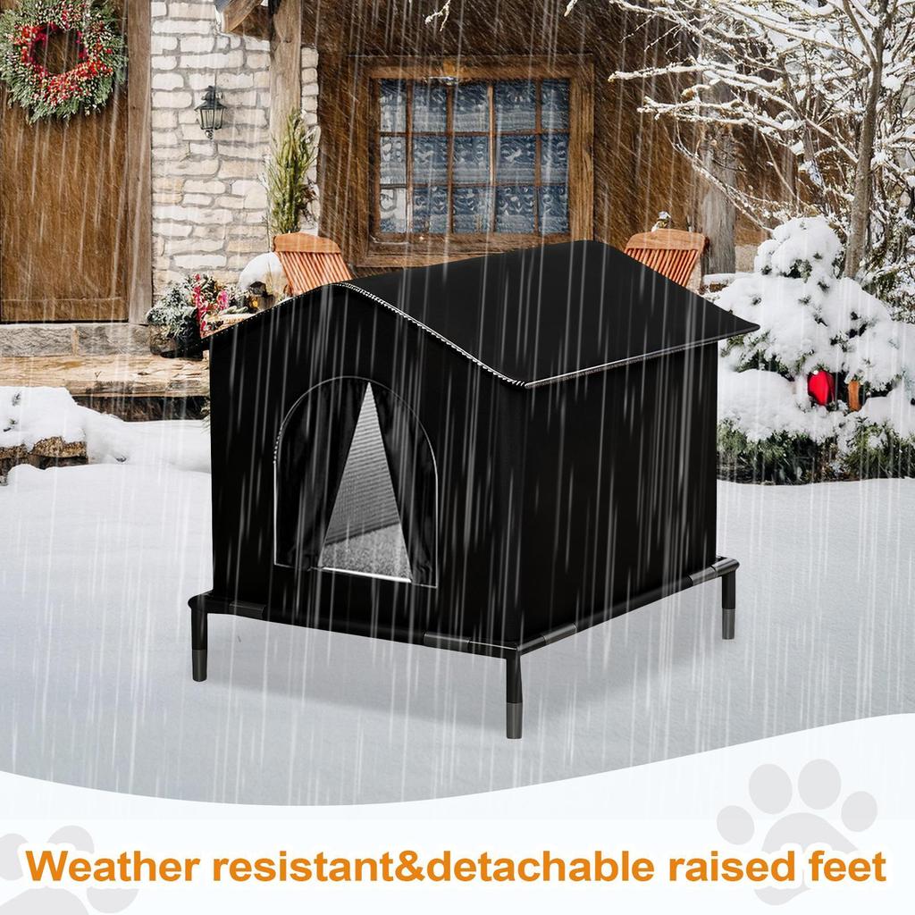 Waterproof Insulated Nest Outdoor Cat House with Elevated Base for Winter warm puppy Kitten Chicken Animal Outside patio