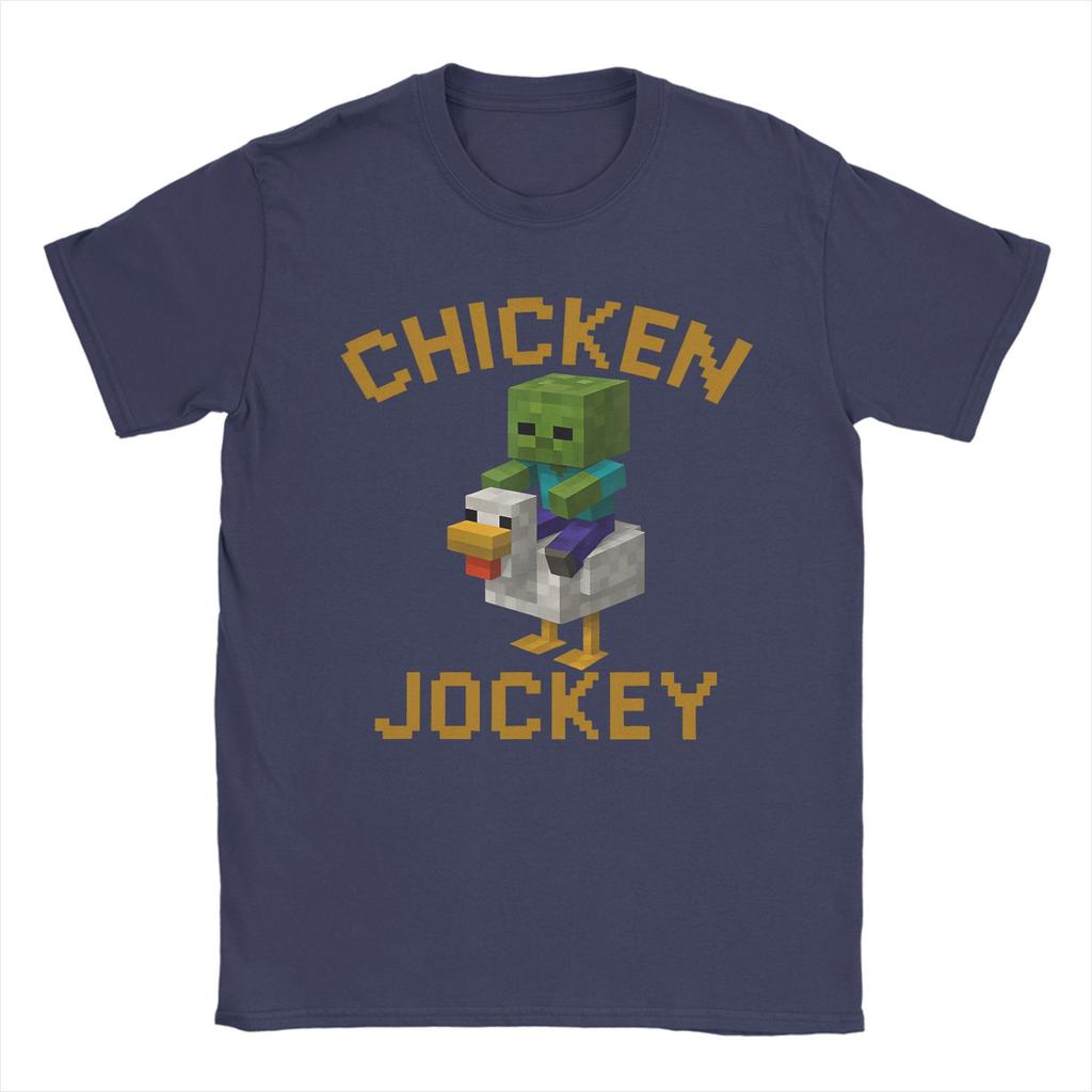 Chicken Jockey Zombie Pixel 2025 T Shirt Summer Gamer Fashion T Shirts Men Cotton O Neck Plus Size Clothing Short Sleeve Street