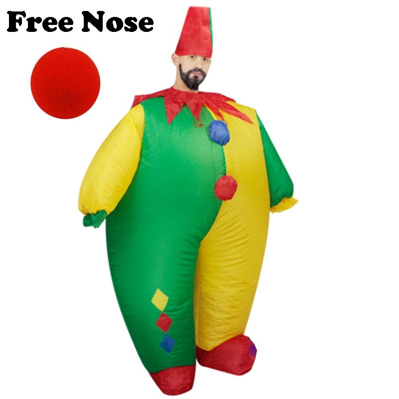 Vibrant Adult Inflatable Clown Cosplay Costume For Memorable Halloween Parties
