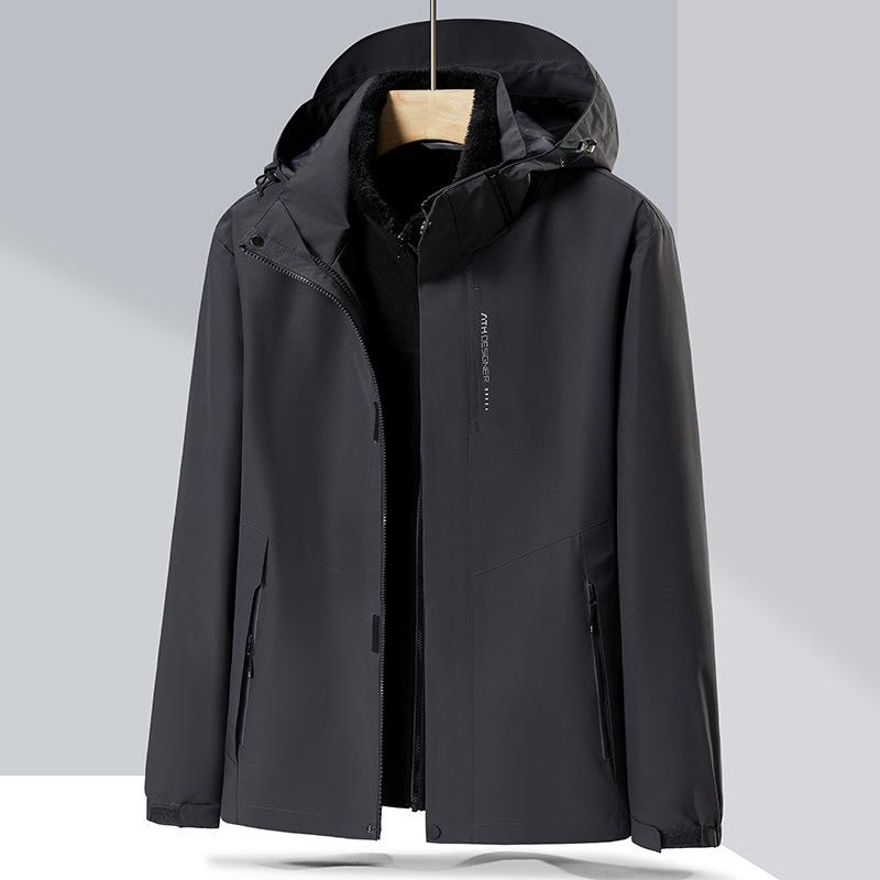 Men's Winter 4-in-1 Hardshell Men's and Women's Fleece Lining Double-sided Wear Lamb Fleece Jacket Outdoor Mountaineering Clothing