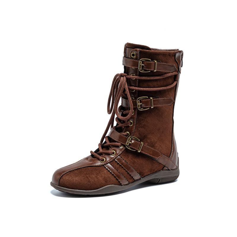 Autumn Early Winter Genuine Leather Shoes Women Suede Boots Height Increasing 5cm Non-slip Fashion Brand Ladies High Boots