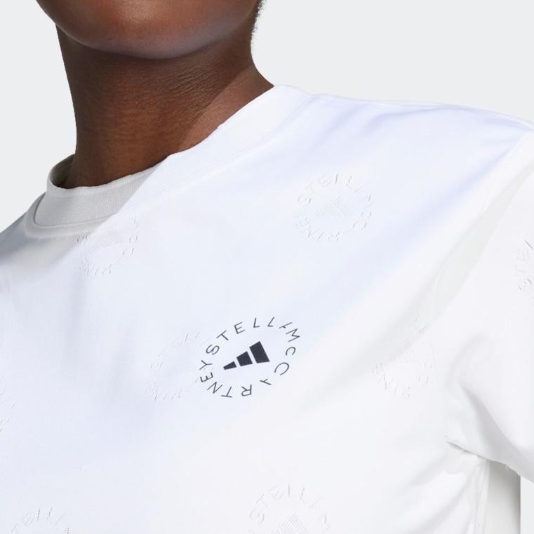 Adidas Solid Color Logo Crew Neck T-Shirt Women Tops White HS4244