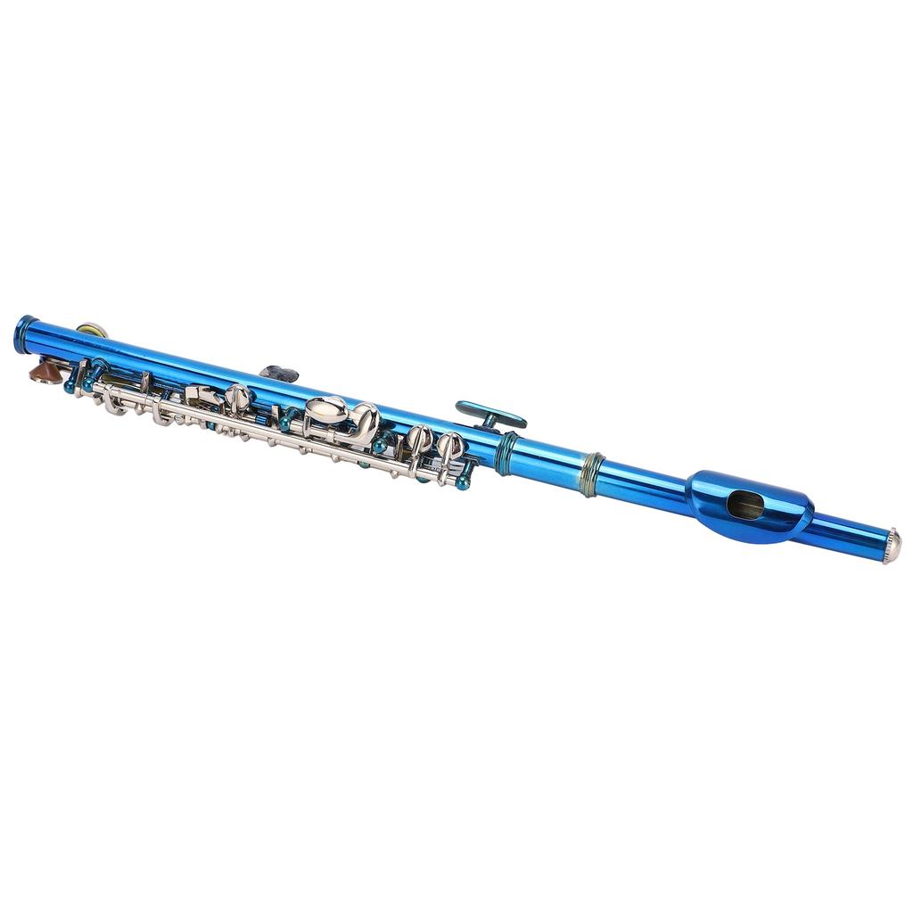 Piccolo Flute Cupronickel Blue +E Key French 6 Holes Piccolos Key Instrument for Beginner