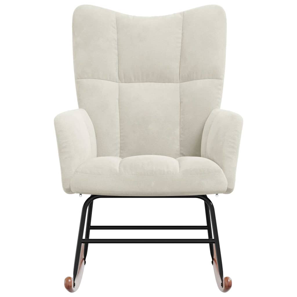 Vidaxl Rocking Armchair, Cream, Upholstered with Velvet