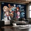 Sword Art Online Wall Tapestry Aesthetic Wall Hanging Printed Fabric Blanket Decorative Tapestries for Bedroom Living Room Home Decor