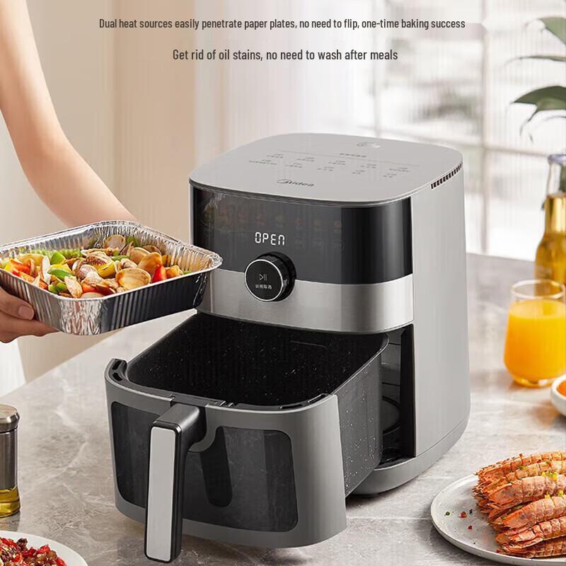 Midea 6.5L Smart Air Fryer with Steam & Visible Window CN plug (adapter included)
