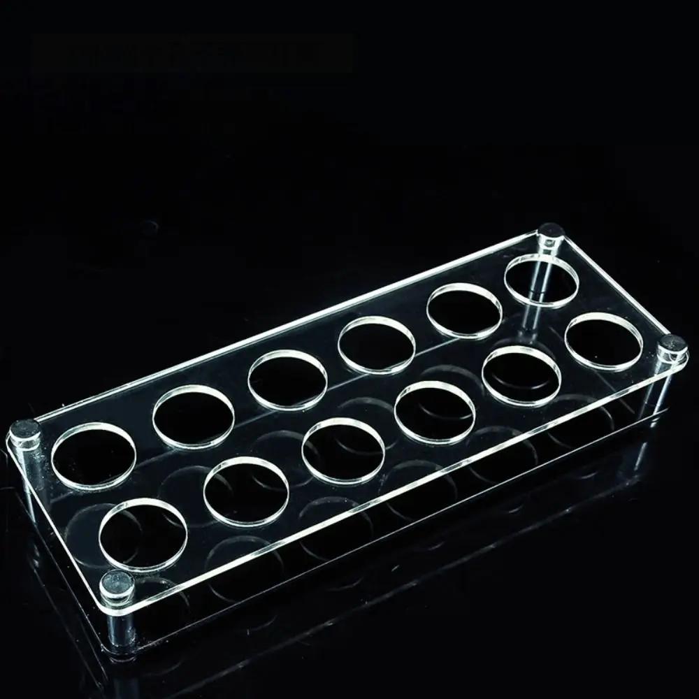 Průhledný akrylový držák na pohárky 32/38mm kulatý otvor Držák na vinné sklenice Černá základna Více přihrádek Podnos na podávání pohárků Bar