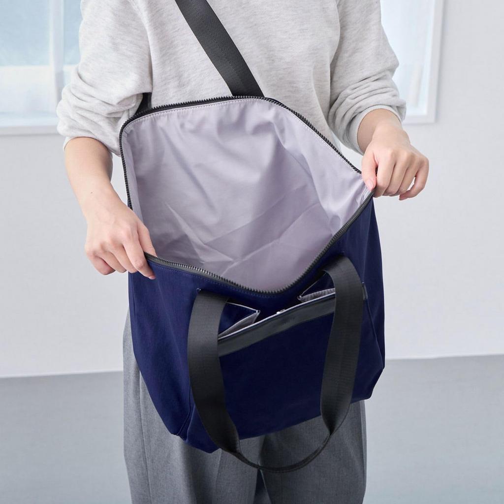 Rootote Tote Bag, Solid Color, Large Capacity, A4 Size, Shoulder Strap, Unisex, LT Medium, Front Opening - A 3669 (03 Cocoa Brown)