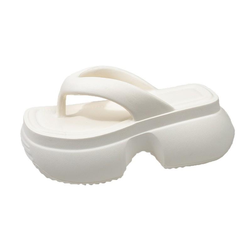 Height-increasing thick-soled ins summer fashion versatile new soft-soled EVA pinch foot non-slip women's flip-flops
