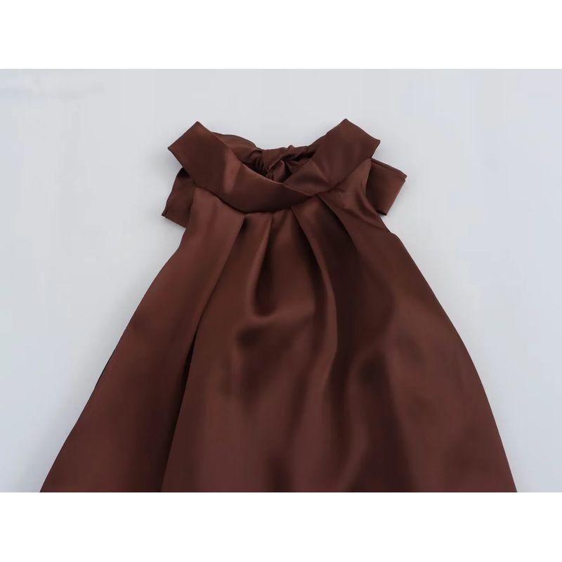 Jnleaog Autumn New Women's Clothing Fashion Sleeveless Silk Satin Texture Loose Dress 3274548 700