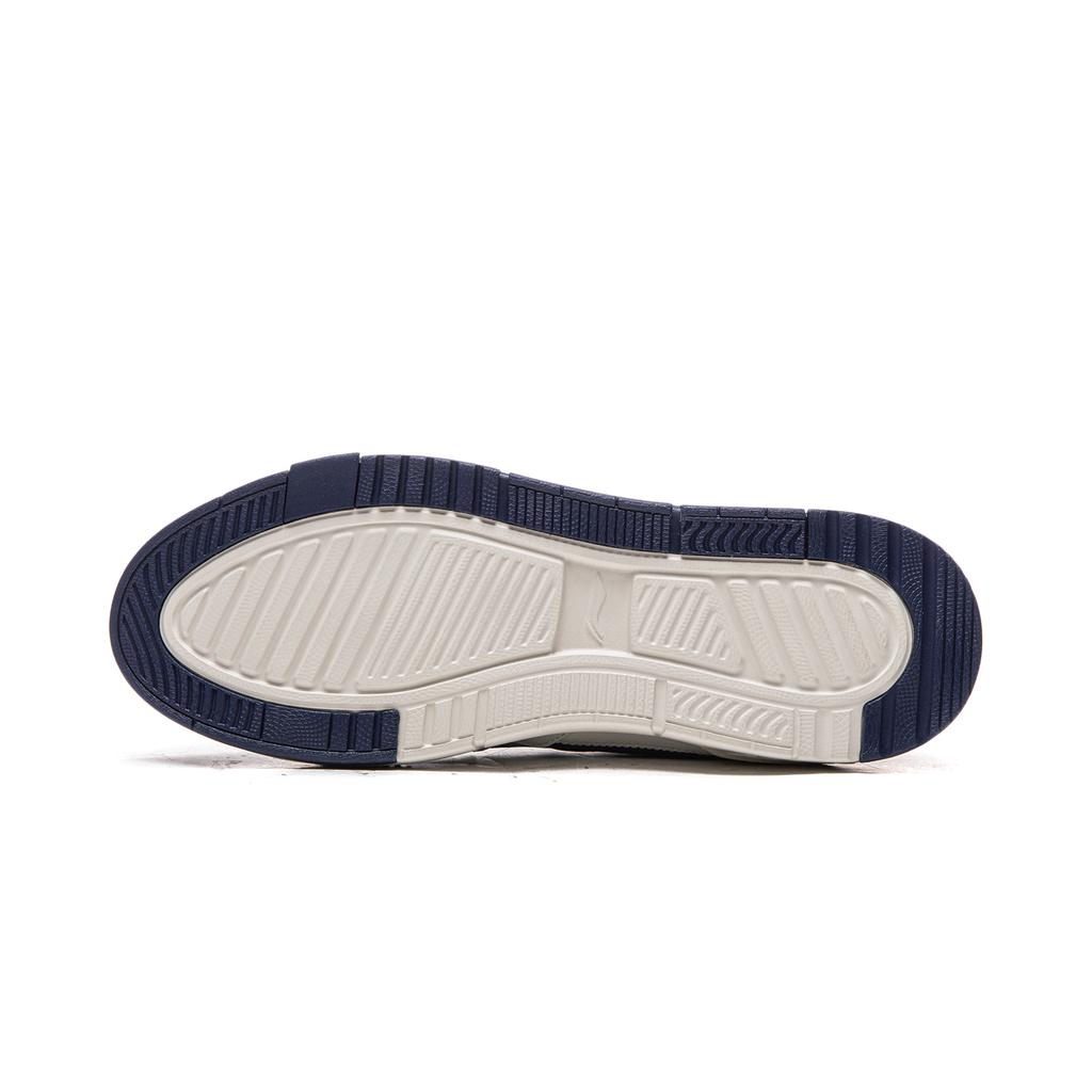 Li Ning Common 80s Fashion Trend Cushioning Abrasion Resistant Low top Casual Shoes Men's White Gray Dark Ship Blue AGCW135-1