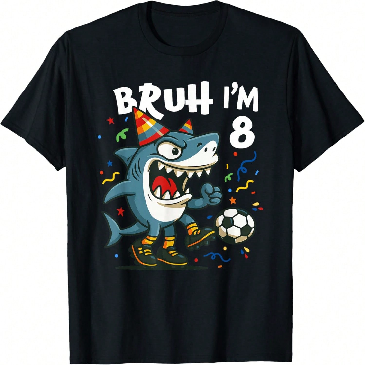 Tralalero Tralala Italian Brainrot Soccer 8th Birthday T-Shirt S
