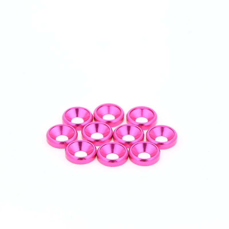 10Pcs M3 Colourful Aluminum Alloy Anodized Countersunk Head Bolt Washers Gasket For 1/10 Rc Car