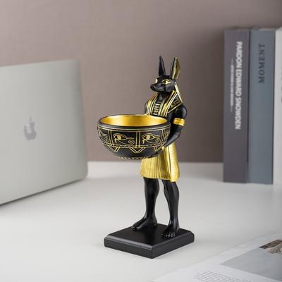 Vilead Egyptian God Anubis Statue, Home Decoration Living Room God Anubis Small Statue Ancient Egyptian Art Sculpture Gift